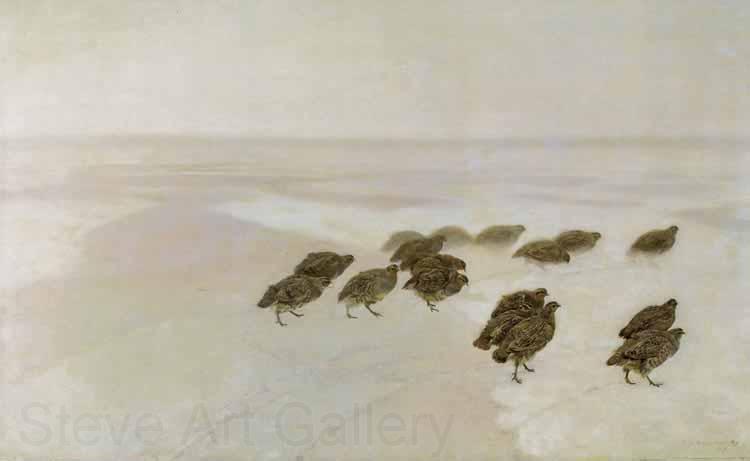 Jozef Chelmonski Partridges in snow
